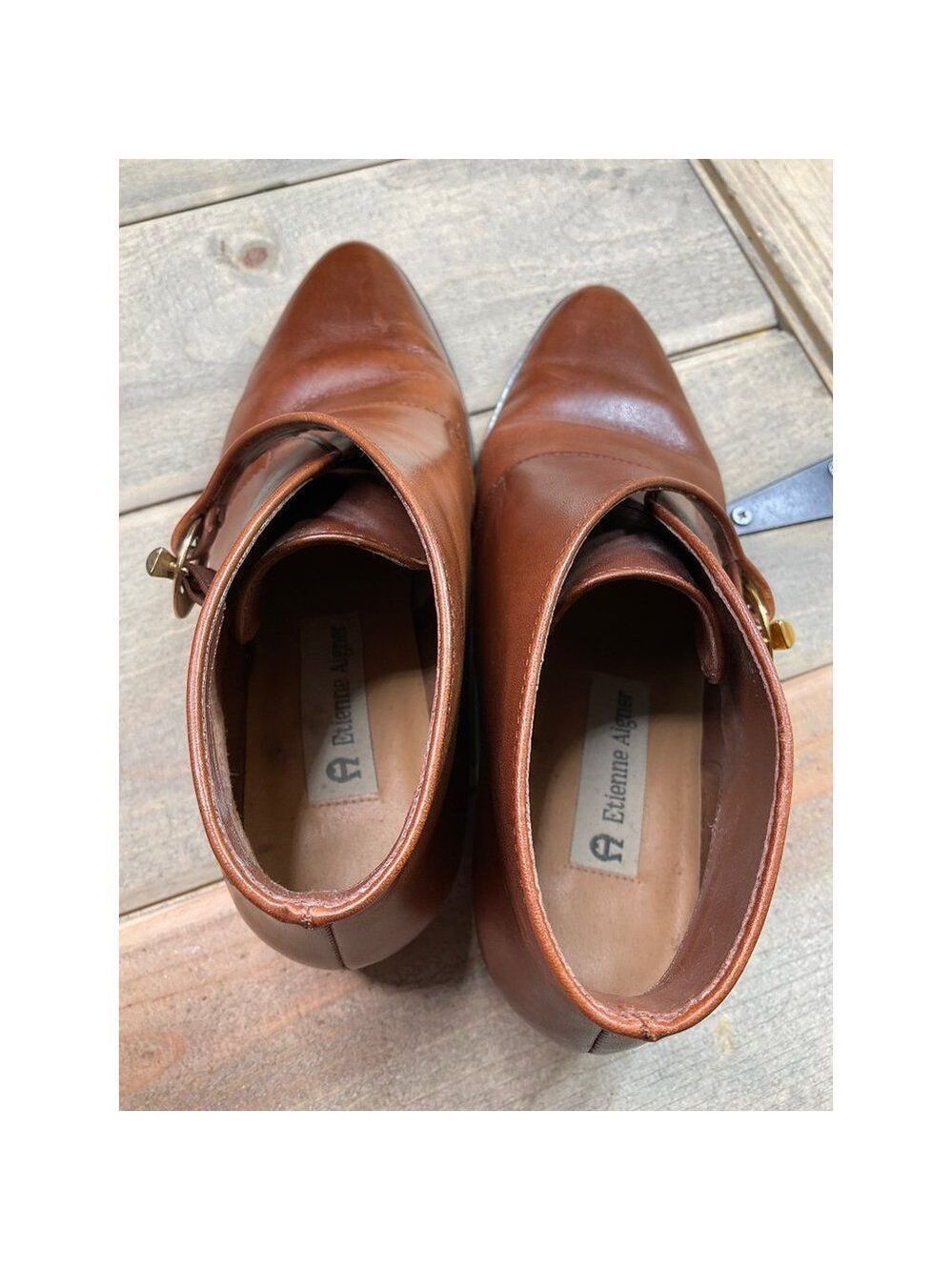 Etienne Aigner Lara II Brown Leather Womens Ankle Boots Womens 5.5M Brazil - Picture 8 of 8